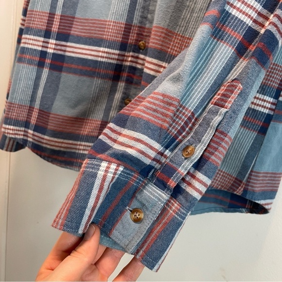 Rip Curl Button Up Shirt Womens Size M Blue Checked Long Sleeve Collared Pocket - Picture 2 of 16
